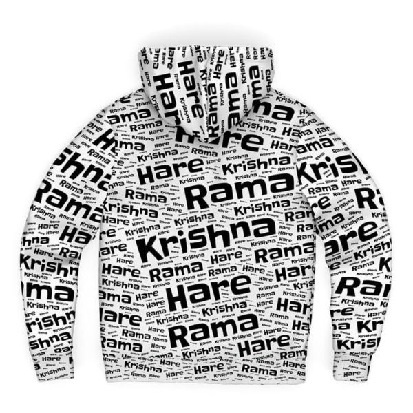 Hare Krishna maha mantra all over print zip up hoodie