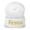 Hare Krishna embroidery cuffed beanie winter hat