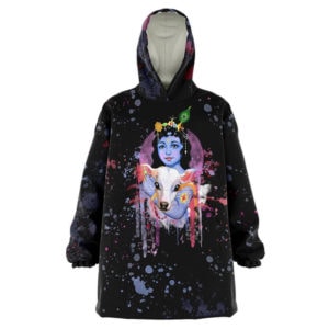 Krishna Gopal with a calf snug hoodie - black spiritual home wear